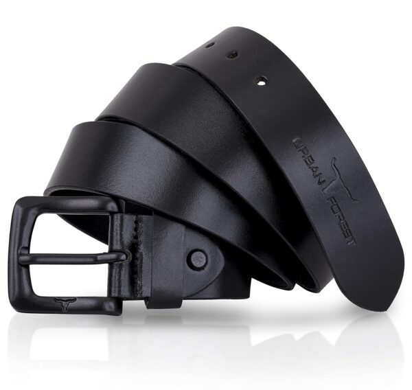 URBAN FOREST Brian Black Leather Wallet & Black Casual Belt Combo Gift Set for Men - Image 4