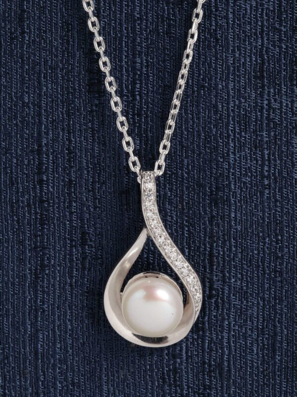 Clara 92.5 Sterling Silver Real Pearl Pendant with Chain |Gift for Women and Girls - Image 3