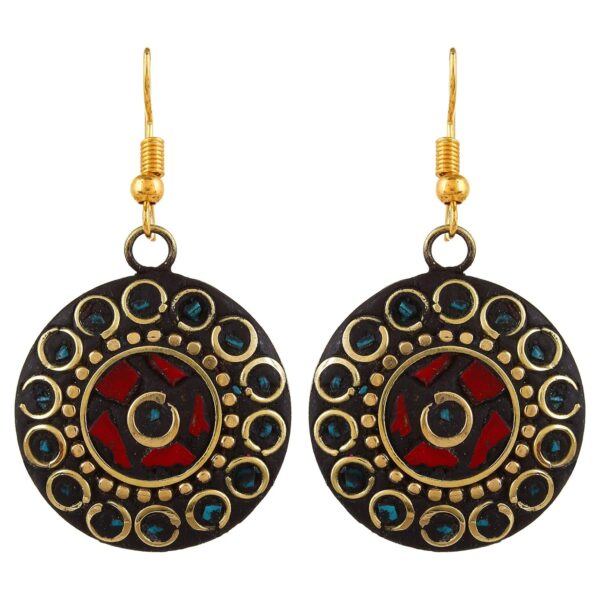 YouBella Jewellery set for Women Stylish Latest Tibetan Pendant Necklace with Earrings for Women & Girls (Gift) Tribal Necklace Jewellery Beads Necklace - Image 6