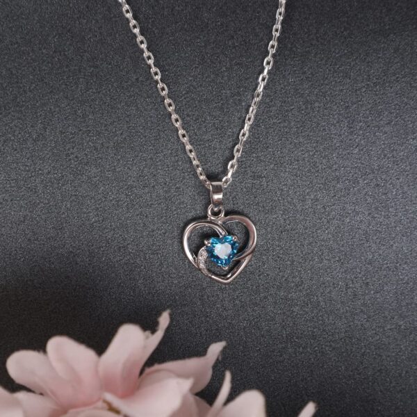 CLARA 925 Sterling Silver Heart Pendant Necklace | with or Without Chain | Gift for Women and Girls - Image 3