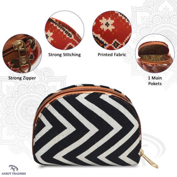 Ankit Traders Embelished Decorative Silk Clutch Curve Shaped Potli Bag with for Women with Zipper, Potli Bags Multi Colour (LXW:-22 X 22 Cm) (Pack of 12) - Image 3