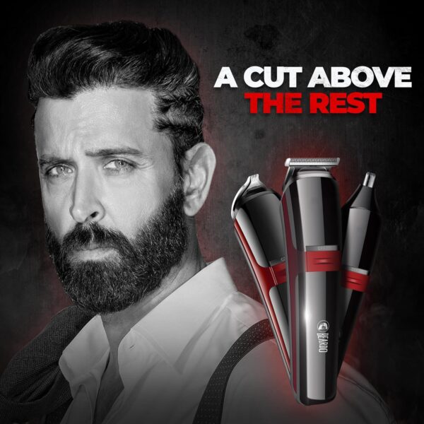Beardo Ape-X 3-in-1 Multipurpose Trimmer for Men | Grooming Kit :- Trimmer, Shaver, Ear & Nose Trimmer | Stainless Steel self-sharpening blades | USB charge | Gift For Brother | Gift For Friends - Image 3