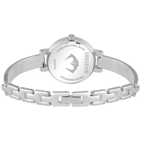 SWISSTONE Analog Stainless Steel Silver Plated Women's Watch (Pink Dial Silver Colored Strap) - Image 4