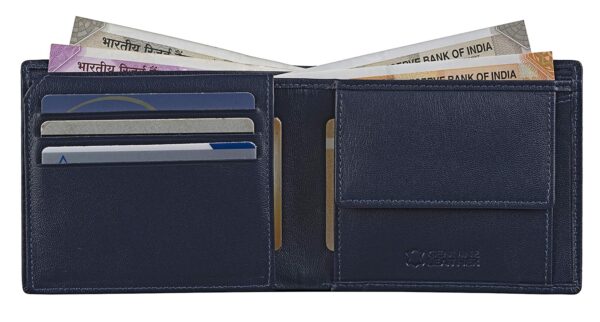 URBAN FOREST Sherlock Blue Leather Wallet, Keyring & Pen Combo Gift Set for Men - Image 4