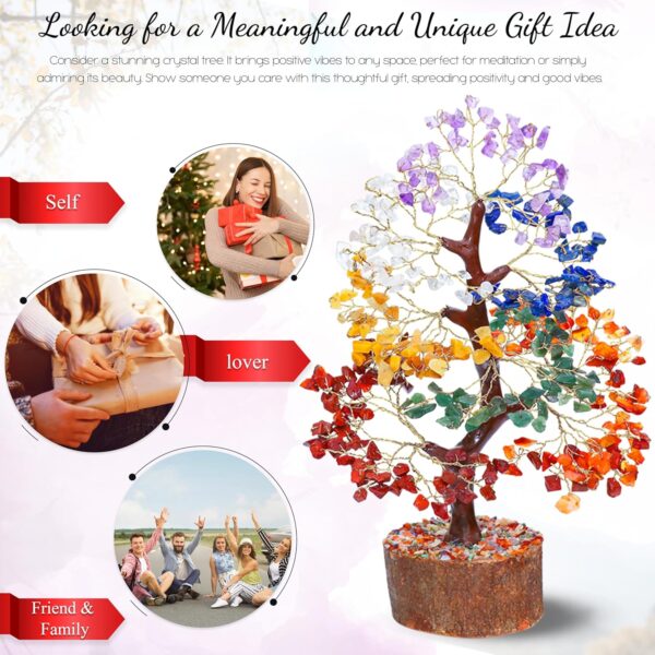 Crocon Seven Chakra Tree Of Life For Positive Energy - Feng Shui Decor, Fake Bonsai, Crystals And Healing Stones, Money Tree, Room Decor 7 Chakra, Stone, Healing Crystals, Spiritual Gifts - Image 5
