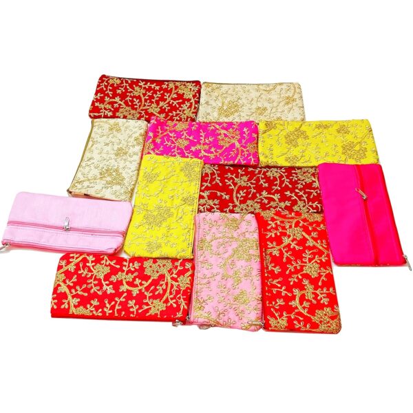 Trendifly Embroidery Wedding Return Gift for Women Wholesale Bridal Traveling potli Bag with Zipper for Ladies Baby Shower Shagun Purse Gifting Haldi Mehandi for Girl - Image 2