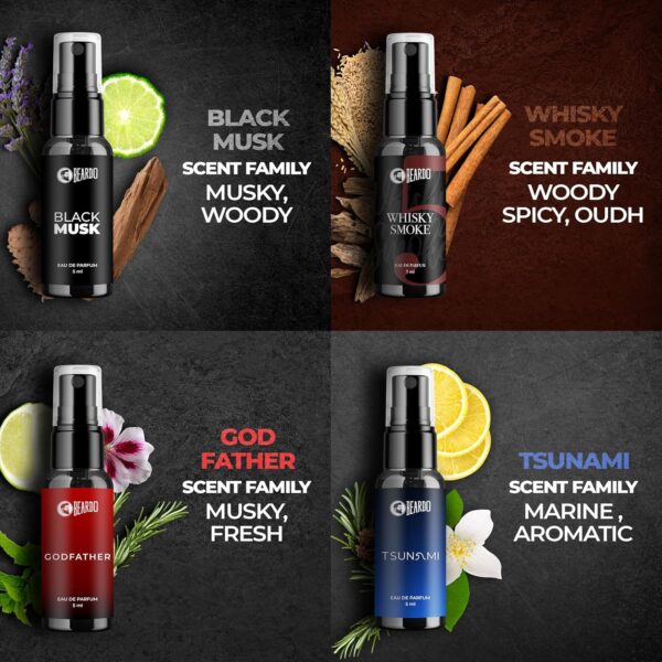 Beardo Mini Perfume Trial Kit, 10 x 5ml | Best Date Night Fragrances for Men | Travel friendly perfume kit for all moods & occasions | Ideal gift for men | Rakhi Gift for Brother | Friendship Day Gift - Image 7