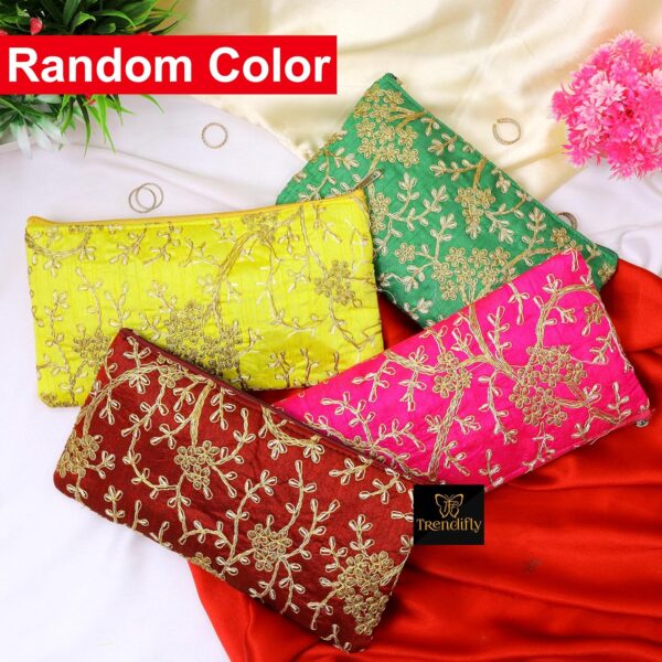 Trendifly Embroidery Wedding Return Gift for Women Wholesale Bridal Traveling potli Bag with Zipper for Ladies Baby Shower Shagun Purse Gifting Haldi Mehandi for Girl - Image 6