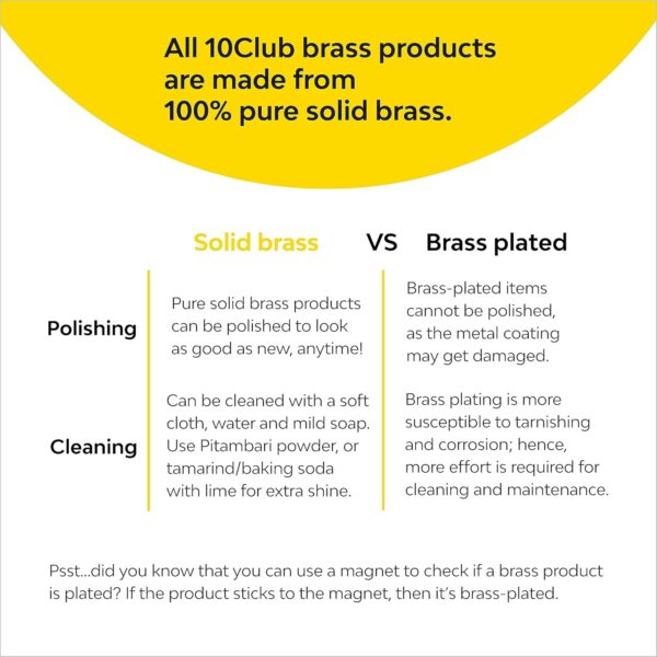 10Club Brass Deer for Home Decor - 2 Piece (6.5 inches, 300 Grams) - 100% Pure Brass | Decorative Brass Deer (Hiran) for Desk, Car, and Home Decor | Yellow Antique Finish - Ideal for Gifting - Image 9