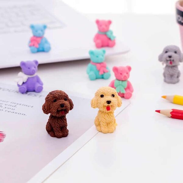 AK-Store (Set of 5) 3D Cartoon Shape Rubber Pencil Erasers, Stationery for Kids School Boys Girls, Birthday Return Gifts (Dogs) - Image 5