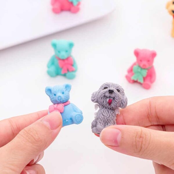 AK-Store (Set of 5) 3D Cartoon Shape Rubber Pencil Erasers, Stationery for Kids School Boys Girls, Birthday Return Gifts (Dogs) - Image 3