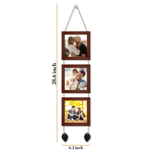Art Street Photo Frame For Wall Set Wall Hanging Picture, Photo Frame For Home and Office Decoration (Set of 3, 5x5 Inch - Brown) - Image 4