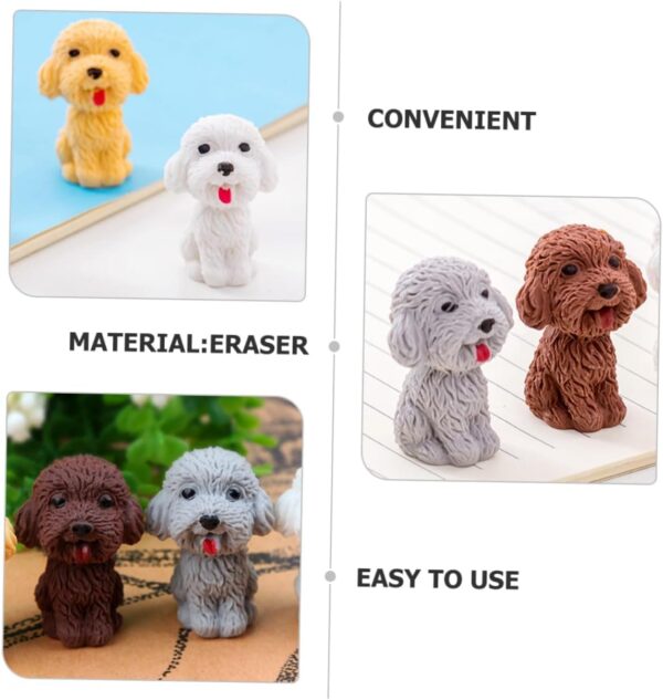 AK-Store (Set of 4) 3D Cartoon Animal Shape Rubber Pencil Erasers, Stationery for Kids School Boys Girls, Birthday Return Gifts (Dog Pups) - Image 7