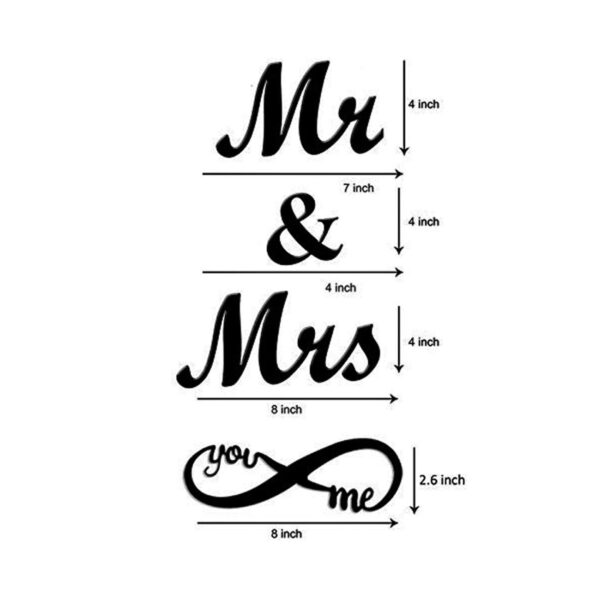 Art Street You Me Infinity - Mr & Mrs Set Of 14 Individual Black Wall Photo Frame For Couples And Wedding Gifts, Valentine Day Gift (Mix Size - 6-6X8, 6-4X6, 2-8X10) With Mdf Plaque - Image 4