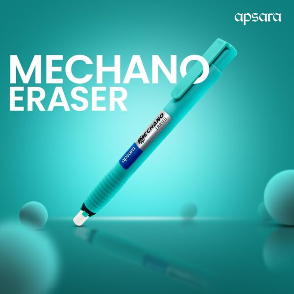 Apsara Mechano Eraser, Click Mechanism Eraser, Residue-Free Erasing, Comfortable Grip Handle, Clean Eraser with Plastic Container, Long Lasting Eraser for Students & Artist, Pack of 1 Eraser - Image 6