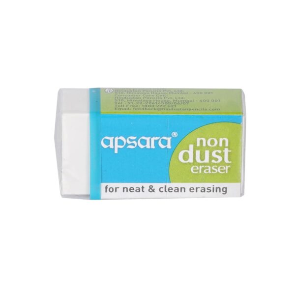 Apsara Non Dust Eraser Regular | Erases Gently | No Paper Damage | High Quality Material | Soft & Smooth | Residue sticks to eraser | Use for Students, Artists, Professionals | Pack of 20 Erasers - Image 3