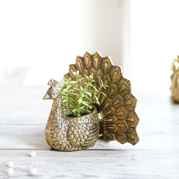 Behoma Metal Dancing Peacock Vastu Figurine for Good Luck and Love | Candle Holder for Home Dcor Tabletop Living Room Office | Showpiece Statue for Gifting (Scented Glass Votive Candle Included), Gold - Image 10