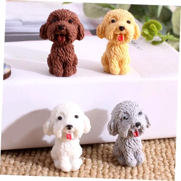 AK-Store (Set of 4) 3D Cartoon Animal Shape Rubber Pencil Erasers, Stationery for Kids School Boys Girls, Birthday Return Gifts (Dog Pups) - Image 2