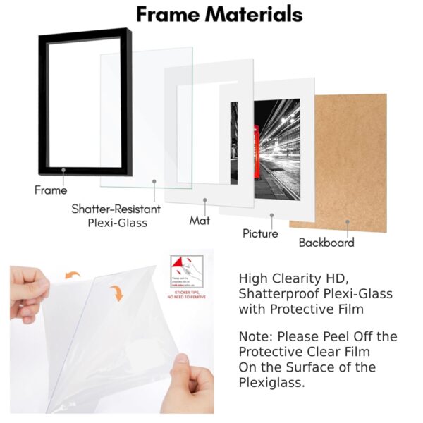 Art Street Photo Frame For Wall Set Wall Hanging Picture, Photo Frame For Home and Office Decoration (Set of 3, 5x5 Inch - Brown) - Image 8