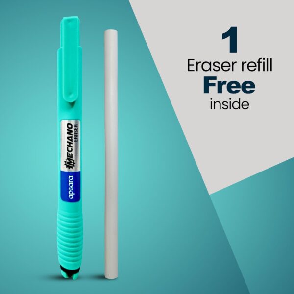 Apsara Mechano Eraser, Click Mechanism Eraser, Residue-Free Erasing, Comfortable Grip Handle, Clean Eraser with Plastic Container, Long Lasting Eraser for Students & Artist, Pack of 1 Eraser - Image 5