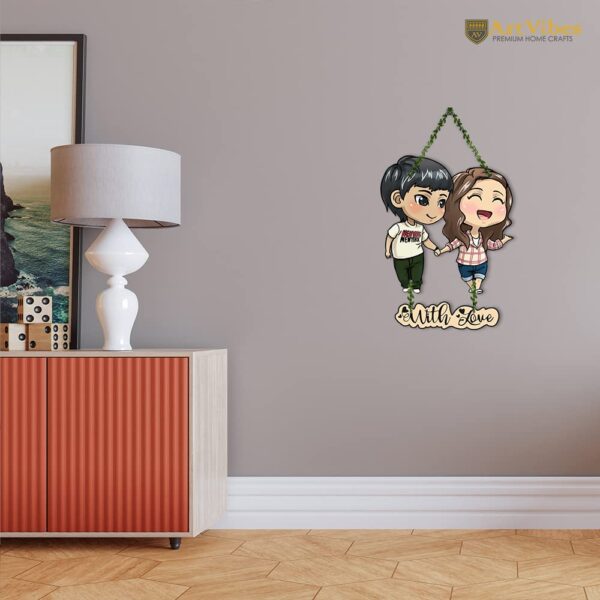 Artvibes Couple Wall Hanging For Home Decor | Couple Gifts For Valentine's Day | Items For Girlfriend Boyfriend Husband Wife | Art Piece For Bedroom (Wh_8306N) (Multi 12),Engineered Wood - Image 5