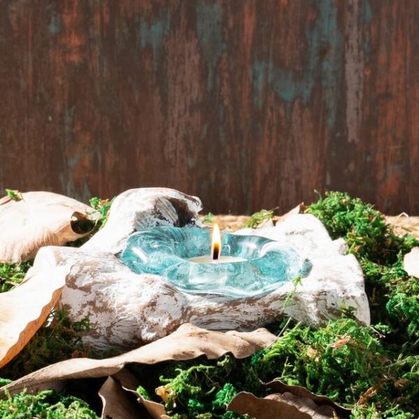 Unique Handcrafted Wood and Glass Tea Candle Holder - Eco-Friendly Home Decor by Bagus - Gifting Ideas for Home, Gifting for Birthday - Image 3