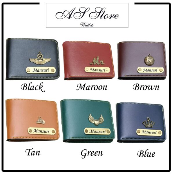 AS Store Customized Name Wallet for Men with Personalized 12 Font Name and 38 Charm Gift for Your Loved Once - Brown - Image 6