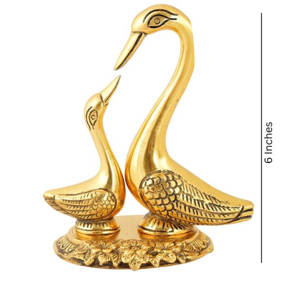 Webelkart Metal Kissing Duck Showpiece for Home and Office Decor Decor- Decorative Items for Home, Antique Home Decor (6 Inches) - Image 5