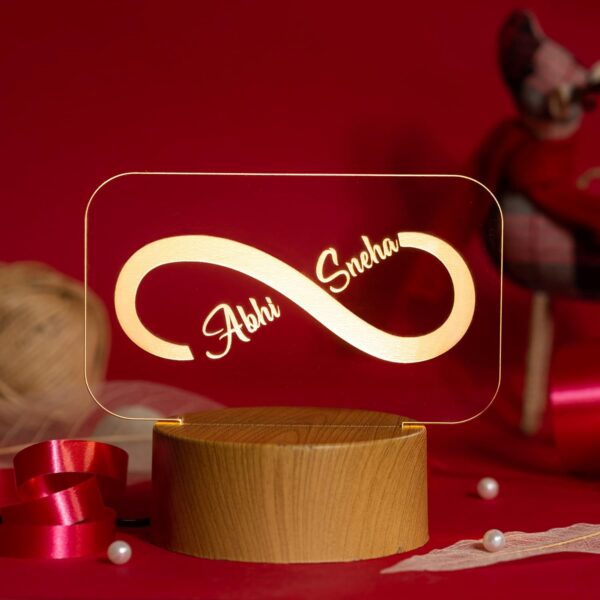 AICA Acrylic Personalized Couple Name Infinity Led Lamp- Wedding Anniversary Marriage Valentine Gifts For Couple Friends Husband Wife, Brown - Image 9