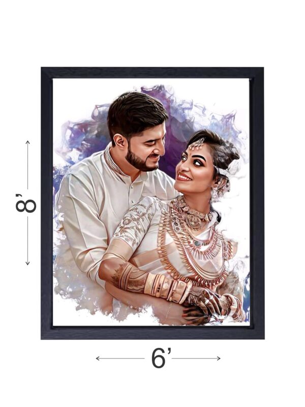 Vsk Sketch Art Photo Frame with Customized Handmate Digital Art Painting & Oil Painting For Birthday, Valentines Day, Wedding Day, Mothrs day,Fathers day (Black) - Image 9