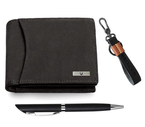 WildHorn Gift Hamper for Men I Leather Wallet, Keychain & Pen Combo Gift Set I Gift for Friend, Boyfriend,Husband,Father, Son etc - Image 2
