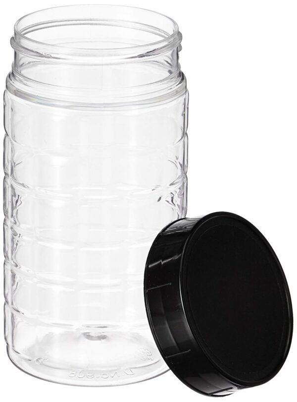 Amazon Brand - Solimo Spice Jar, 200 ml, Set of 8, Black, Plastic - Image 3