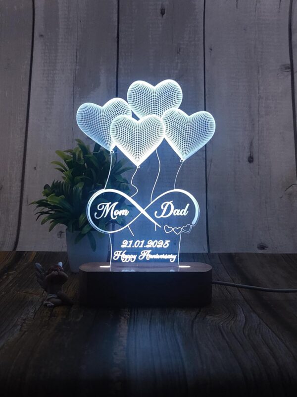 Artistic Gifts 3D Illusion Personalized LED Table Lamp for Couples| Neon Light Customized Name Night Lamp for Wedding Anniversary Marriage Couple Gifts for Parents, Wife, Husband. Multi Design 5 - Image 7