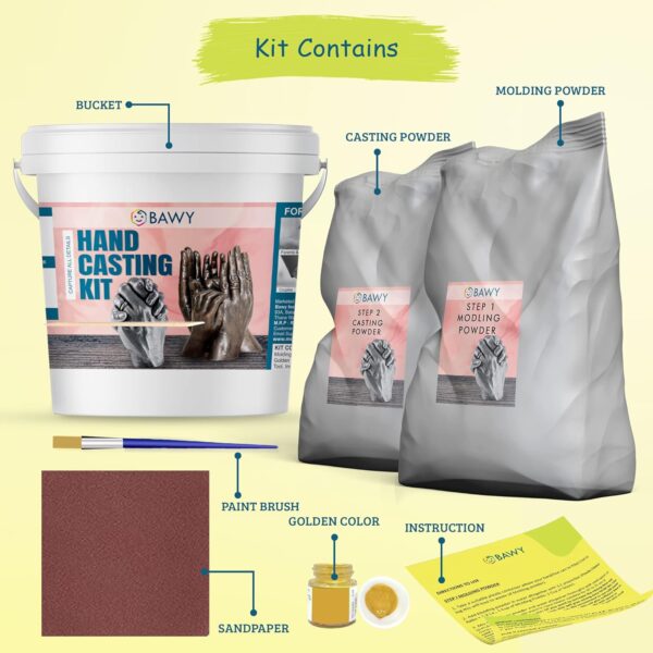 Bawy Hand Casting kit for Couple. Hand Casting kit memorable Gift for Marriage, Anniversary, Valentine, and Birthday - Image 6