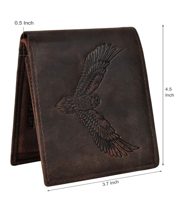 URBAN FOREST Zeus Vintage Brown Leather Wallet & Keychain Combo Gift Set for Men - Image 6