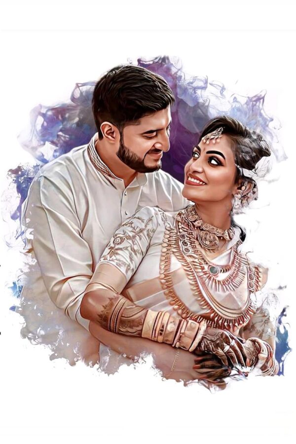 Vsk Sketch Art Photo Frame with Customized Handmate Digital Art Painting & Oil Painting For Birthday, Valentines Day, Wedding Day, Mothrs day,Fathers day (Black) - Image 2