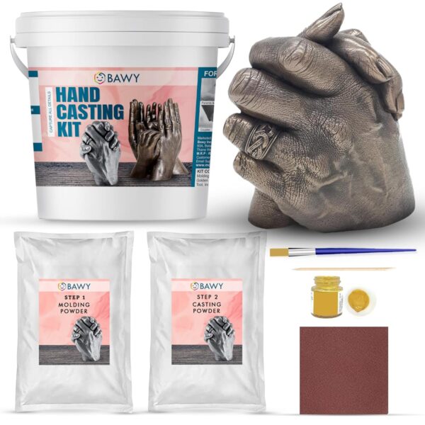 Bawy Hand Casting kit for Couple. Hand Casting kit memorable Gift for Marriage, Anniversary, Valentine, and Birthday - Image 2