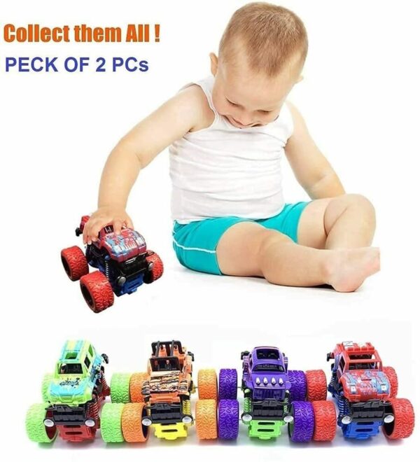 Toy Imagine 4x4 Mini Monster Friction Power Truck Pack of 2 Kids Age 3-8 | 360 Drift Stunt Car | Push & Go Forward | Off-Road Toy Car | Best Birthday Gift for Baby Boys & Girls. (Colour May Vary) - Image 5