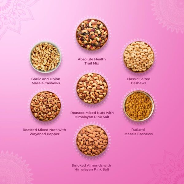 Paper Boat Diwali Dry Fruits Gift Box, 860g - Diwali Gift Hamper | Festive Dry Fruit Gift | Assorted Mixed Nuts, Dry Fruits & Trail Mix | Cashew, Almonds, Berries and Mixed Nuts - Image 5