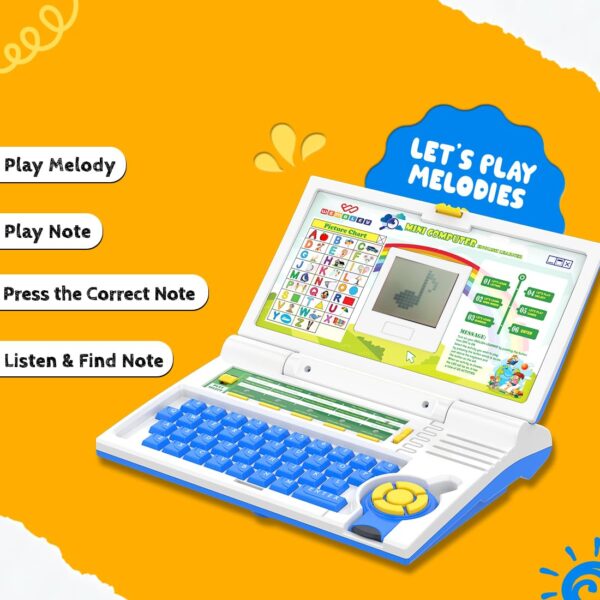 Wembley Educational Kids Laptop for 2-5 Years Boys Girls Computer Toys for 3 Years Ideal Birthday Gift Fun Activity Learning Alphabet, Letter, Words, Games, Mathematics, Music, Logic Memory Tool - Image 8