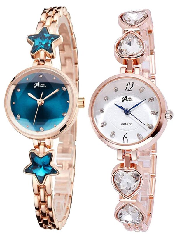 Acnos® Premium Luxury Analogue Girl's Stainless Steel Watch(Multicolour Dial 1-Multicolour Colored Strap) - Image 3