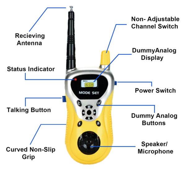 VGRASSP Walkie Talkie Toys for Kids 2 Way Radio Toy for 3-12 Year Old Boys Girls, Up to 20 Meter Outdoor Range Yellow - Image 5