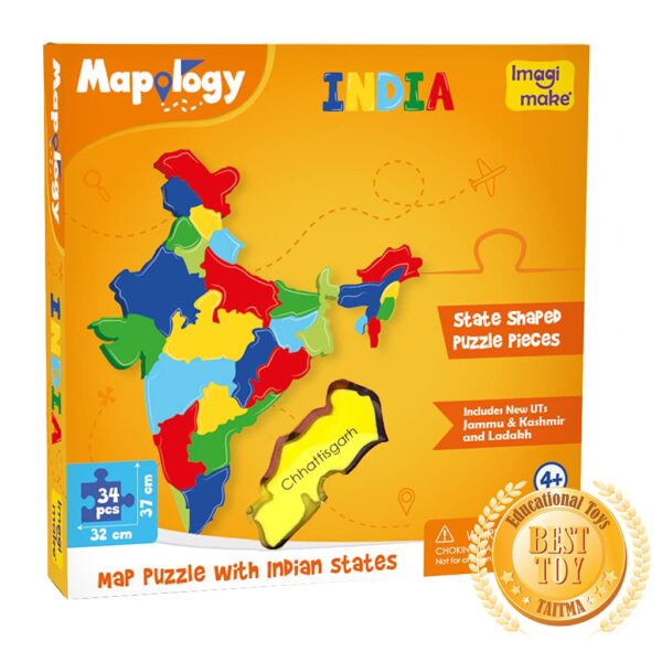 Imagimake Mapology India Map Puzzles - Geography for Kids - Learning & Educational Toys - Puzzles for Kids Ages 4-8 - Gift for 4, 5, 6, 7, 8 Year Old Boys & Girls - Image 3