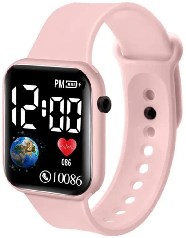 Acnos 6 Colours Luminous LED Display Fashionable Children Kids Digital Watches Waterproof Sports Square Electronic Led Watch for Kids Boy Baby Girls Digital Watch for Kids - Image 2
