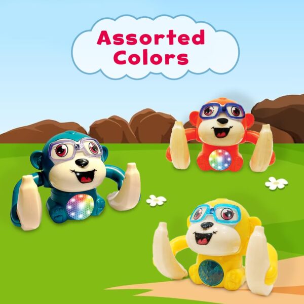 Wembley Dancing Monkey Musical Toy for Kids Baby Spinning Rolling Doll Tumble Toy with Voice Control Musical Light and Sound Effects with Sensor - ISI Mark - Multicolor - Image 4