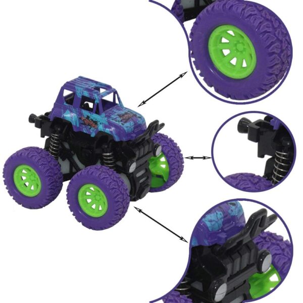 Toy Imagine 4x4 Mini Monster Friction Power Truck Pack of 2 Kids Age 3-8 | 360 Drift Stunt Car | Push & Go Forward | Off-Road Toy Car | Best Birthday Gift for Baby Boys & Girls. (Colour May Vary) - Image 3