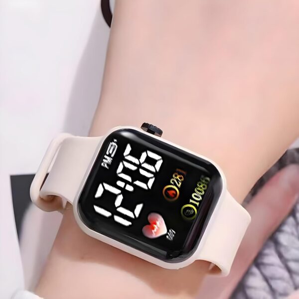 Acnos 6 Colours Luminous LED Display Fashionable Children Kids Digital Watches Waterproof Sports Square Electronic Led Watch for Kids Boy Baby Girls Digital Watch for Kids - Image 3