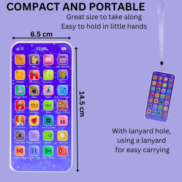 Amitasha Educational Phone Toys for 2-12 Years Kids Rechargeable 24 Modes Talking Baby Smart Phone Mobile Toy for Boys Girls Christmas Gift Birthday Surprise - Image 9