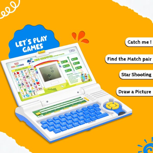Wembley Educational Kids Laptop for 2-5 Years Boys Girls Computer Toys for 3 Years Ideal Birthday Gift Fun Activity Learning Alphabet, Letter, Words, Games, Mathematics, Music, Logic Memory Tool - Image 9