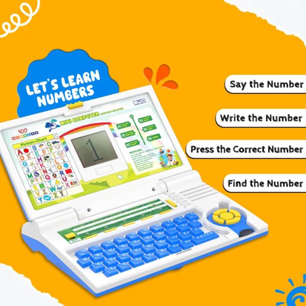 Wembley Educational Kids Laptop for 2-5 Years Boys Girls Computer Toys for 3 Years Ideal Birthday Gift Fun Activity Learning Alphabet, Letter, Words, Games, Mathematics, Music, Logic Memory Tool - Image 7